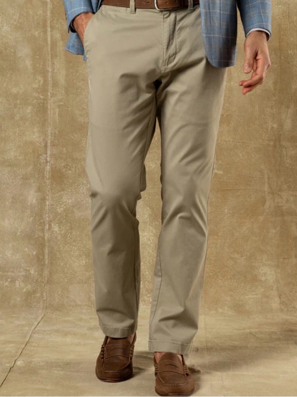 Duck Head Khaki Chino Pants Men's 33x30 Straight Leg Flat Front Cotton Twill Tan